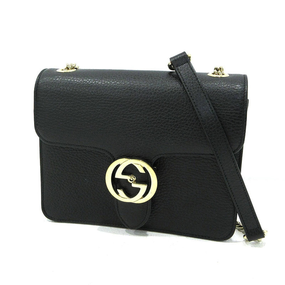 Gucci Interlocking G Shoulder Bag Black